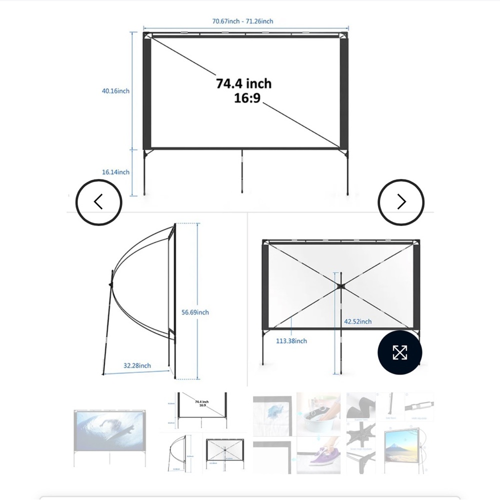 80" Projector Screen by Vamvo - Picture 2 of 5